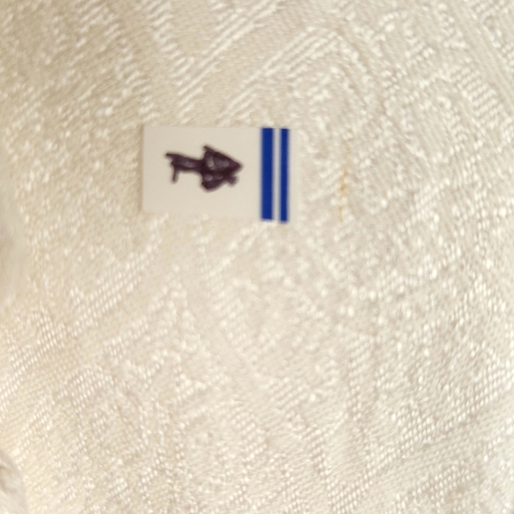 Le Chateau White Brocade Fitted Blazer Faux Pocket Small Made in Canada Vintage - Picture 15 of 16